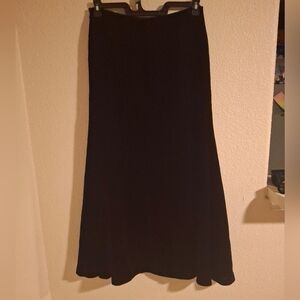 Elegant Black Women's Velvet Skirt Sz 12 Petite Goth Maxi